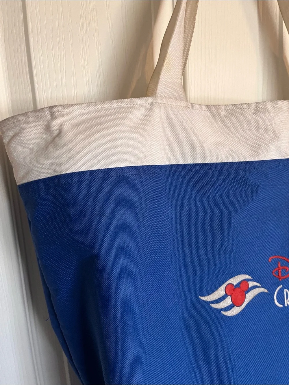 Rare! Disney Cruise Line Mickey Mouse Embroidered Tote Large Beach Bag 22